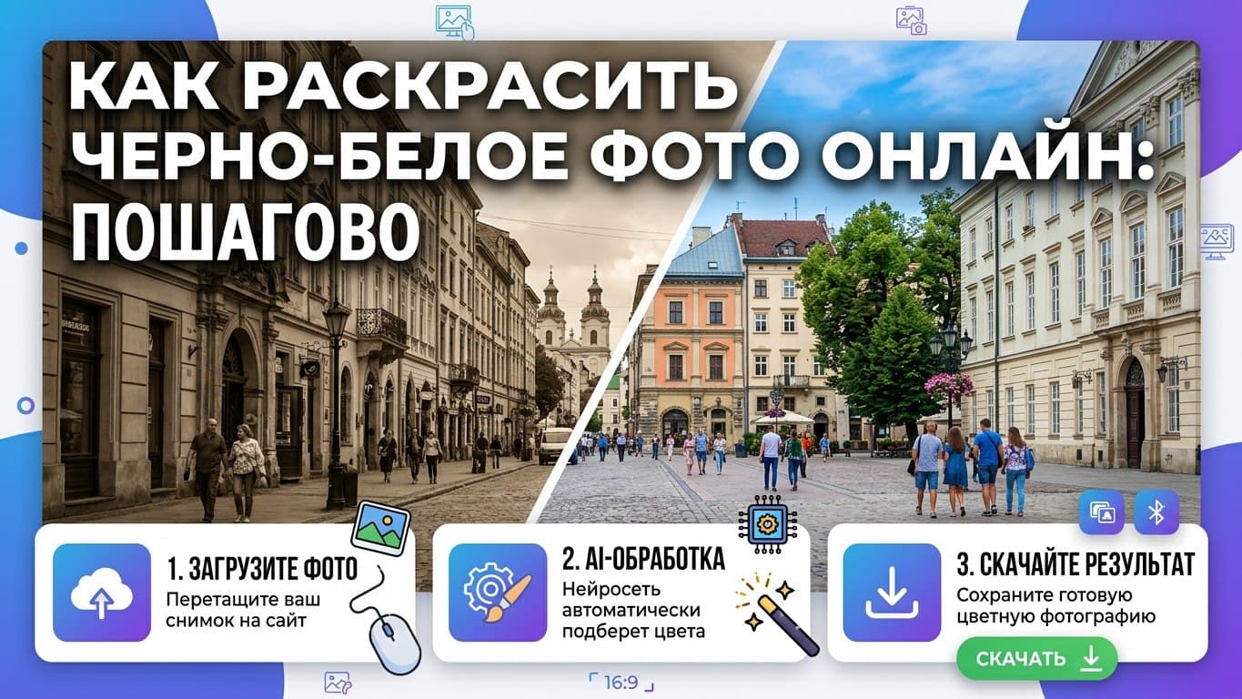 Как раскрасить черно-белое фото онлайн: пошагово