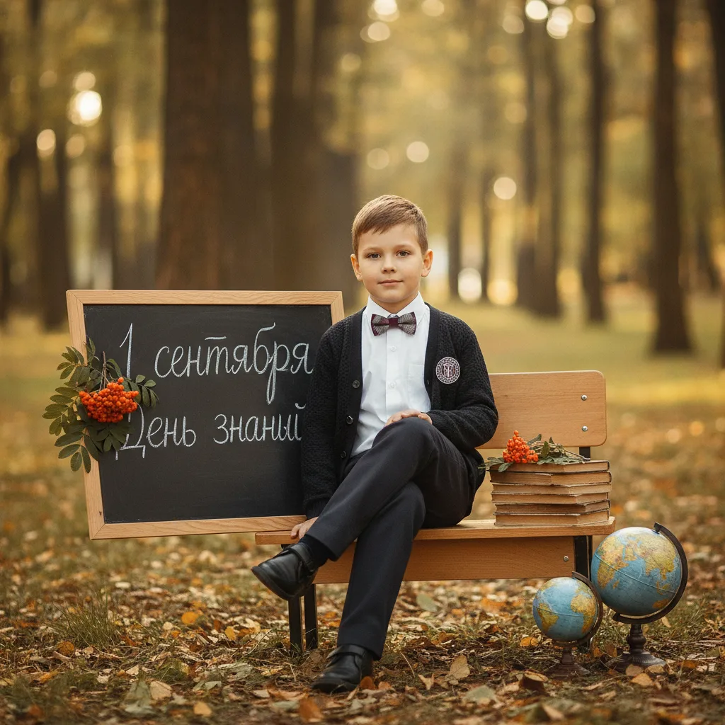 Мальчик в костюме на 1 сентября